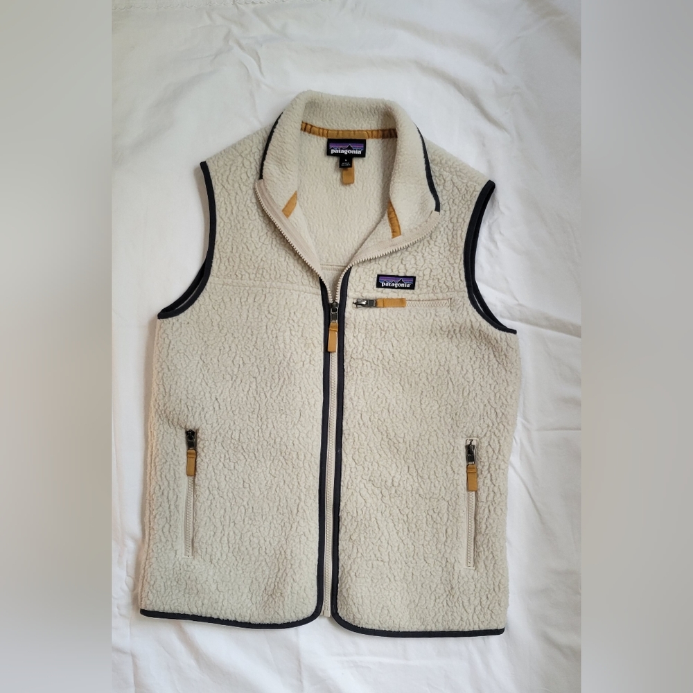 Patagonia Women's Retro Pile Fleece Vest, pelican (off white) small